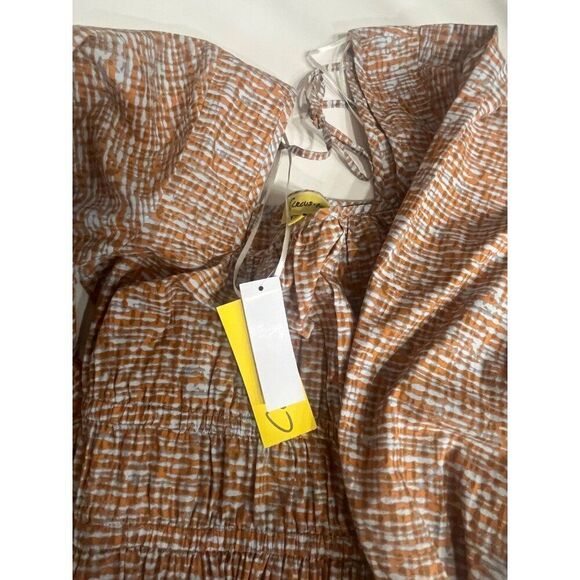 Circus NY by Sam Edelman Cal Peplum Top, Watercolor Stripe,Orange-multi - Picture 8 of 16